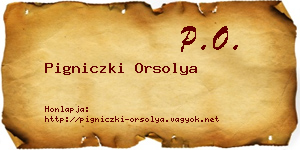 Pigniczki Orsolya névjegykártya