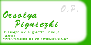 orsolya pigniczki business card